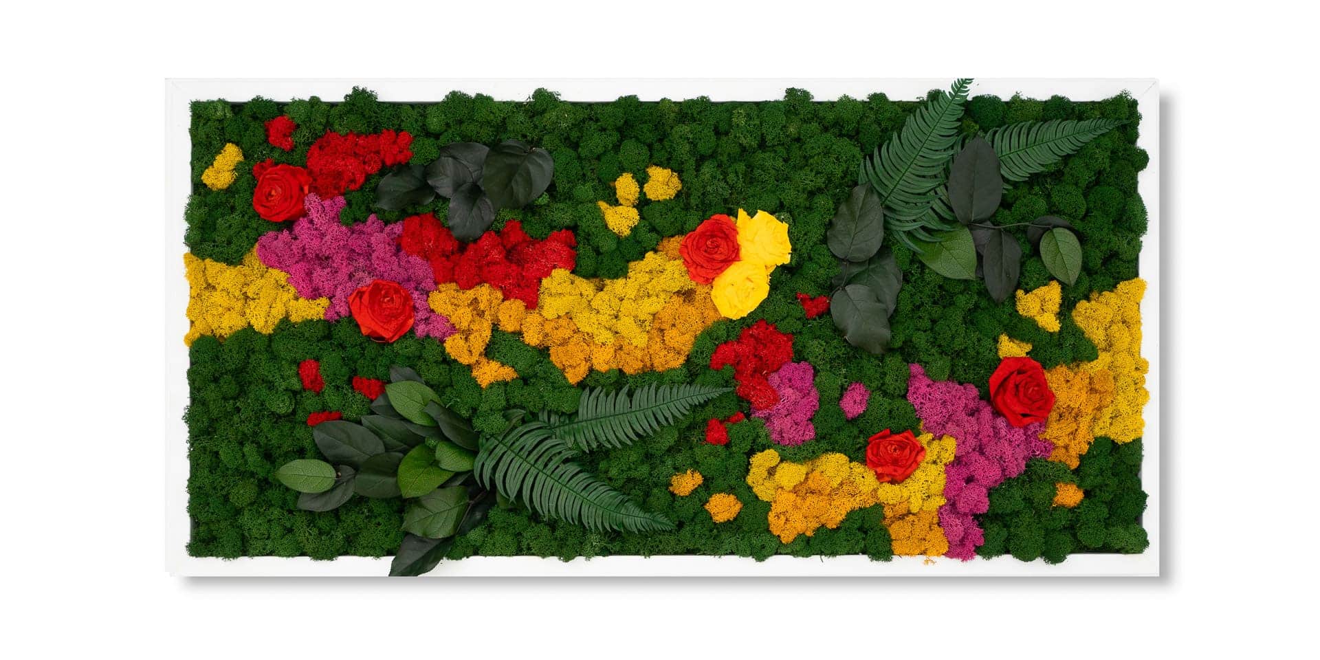 Botanical picture with real preserved roses for luxury hospitality decor